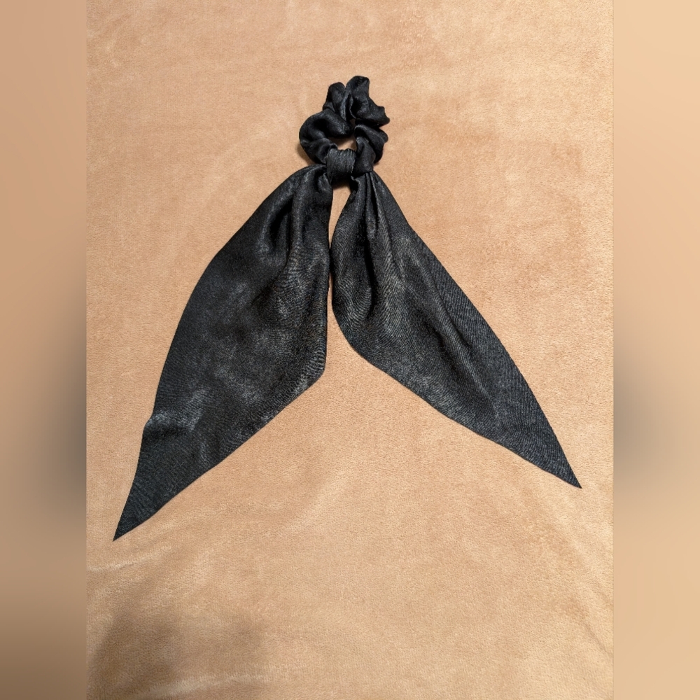 Black Hair Scrunchie with Bow
